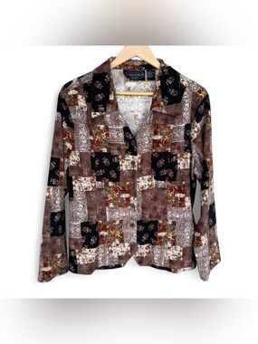 Vintage 90s Selene Sport Floral Patchwork Button Jacket XL